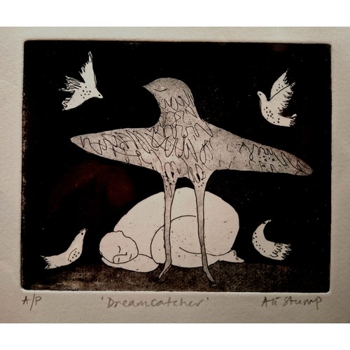 219 - Ali Stump (Artist and Printmaker) - 'Dream Catcher', etching, unframed, 20cm x 20.5cm. 