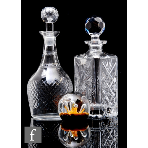 331 - A collection of hand cut glassware, to include an Edinburgh crystal diamond cut decanter and stopper... 