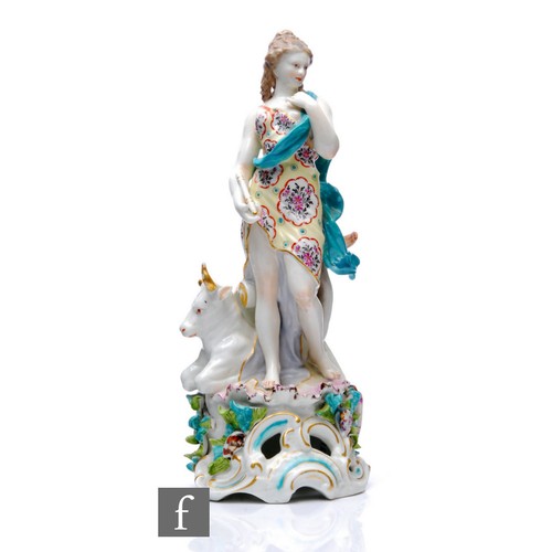 200 - A late 19th Century Samson porcelain figure group, Europa and the Bull, modelled as a female figure ... 