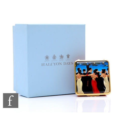 257 - A Halcyon Days Jack Vettriano limited edition box, 'The Waltzers', No. 304/350, with paperwork box a... 