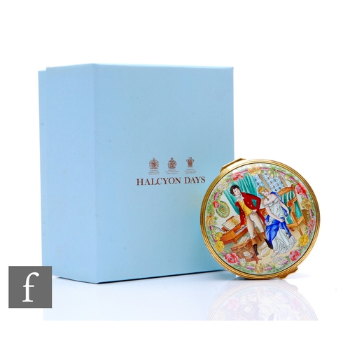 264 - A Halcyon Days limited edition Musical Enamel Box of circular form, playing 'Fur Elise' composed by ... 