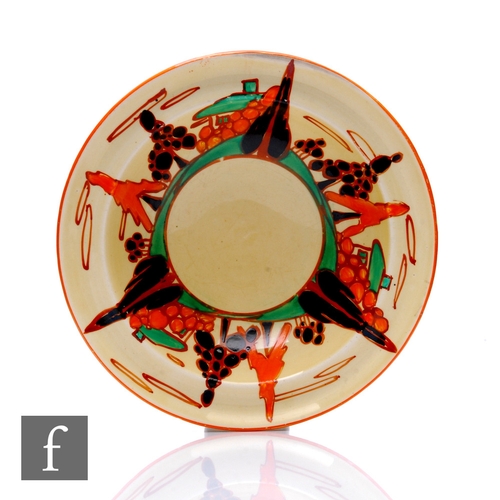 158 - Clarice Cliff - Orange Trees & House - A grapefruit bowl circa 1930, radially hand painted with ... 