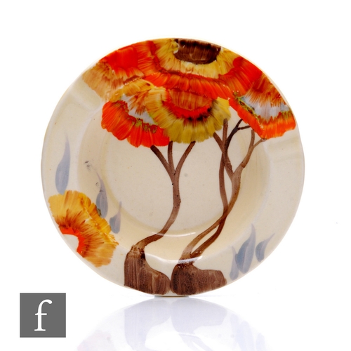 165 - Clarice Cliff - Rhodanthe - A shape 503 ashtray circa 1936, hand painted with large stylised tree an... 