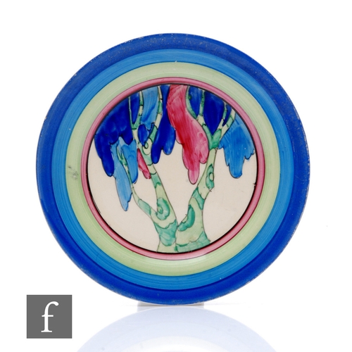 168 - Clarice Cliff - Rudyard - A circular side plate circa 1933, hand painted to the central well with a ... 