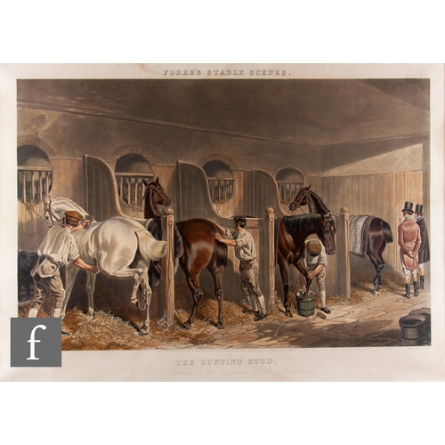 100 - AFTER JOHN FREDERICK HERRING - The Hunting Stud, hand coloured engraving, Plate 2 from the Fores's S... 