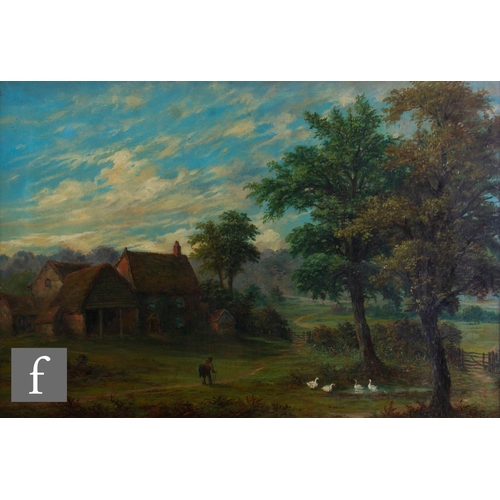 134 - WILLIAM STONE (1842-1913) - 'Farmhouse, Clemsley Wood near Marston Green', oil on canvas, signed, si... 