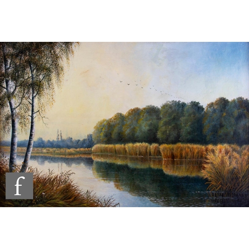 19 - ENGLISH SCHOOL (LATE 19TH CENTURY) - The river at Llangollen, oil on canvas, framed, 46cm x 68cm, fr... 