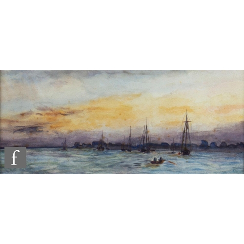 23 - AFTER WILLIAM LIONEL WYLLIE (1851-1931) - 'A Windy, Wet Day on the Medway', watercolour, framed, 14c... 