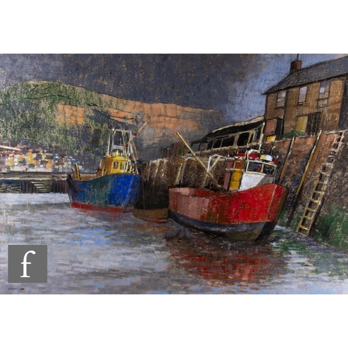 28 - GORDON EDWARD YAPP, RBSA (BORN 1931) - 'Harbour', pastel drawing, signed, bears Pastel Exhibition, T... 