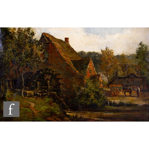 32 - OLIVER BAKER (1856-1939) - 'Old Mill on the Dove', oil on canvas, signed, inscribed verso, framed, 4... 