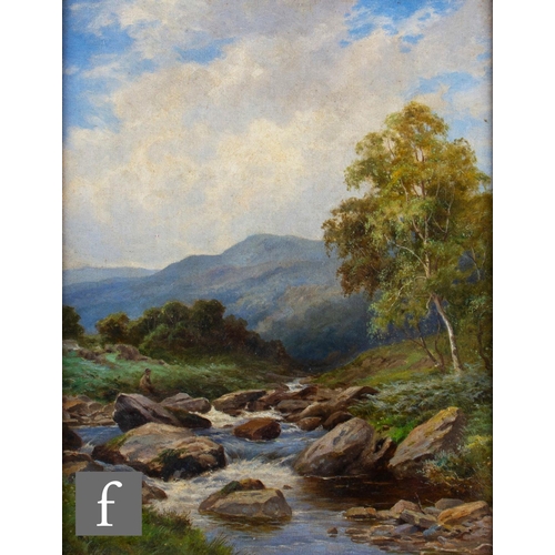 53 - JOHN BATES NOEL (1870-1927) - A stream in the Welsh hills, oil on canvas, signed, framed, 46cm x 36c... 