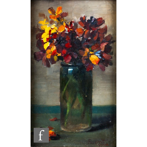 67 - ALICE GRANT (LATE 19TH CENTURY) - 'Wallflowers', oil on board, signed and dated 1888, framed, 28cm x... 