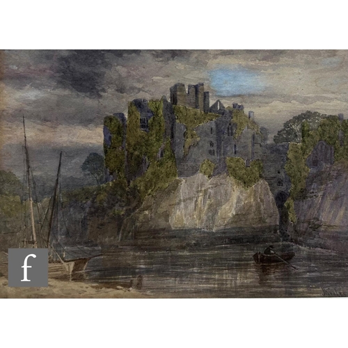 77 - AMENDED DESCRIPTION - JOHN KEELEY (1849-1930) - 'Chepstow Castle from the Wye', watercolour, signed,... 