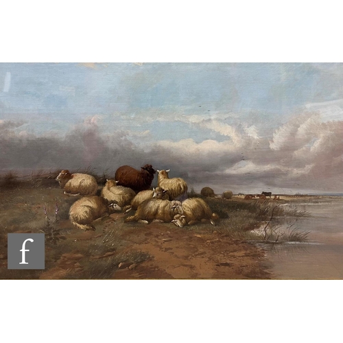 95 - FOLLOWER OF THOMAS SIDNEY COOPER - 'Near Hayling, Hampshire', oil on canvas, signed and dated 1875, ... 