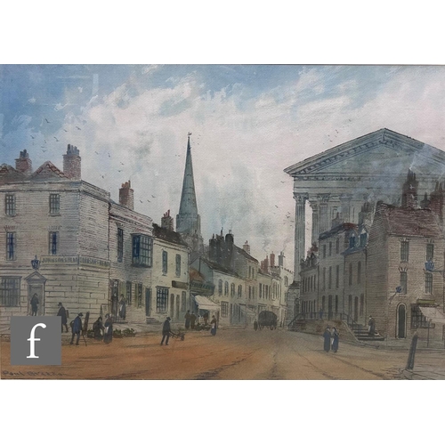 97 - PAUL BRADDON (1864-1938) - Old Birmingham showing the town hall, watercolour, signed, framed, 54cm x... 