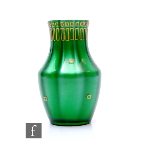 8 - Loetz - An early 20th Century Metallin range glass vase, circa 1905, of ribbed baluster form with fl... 