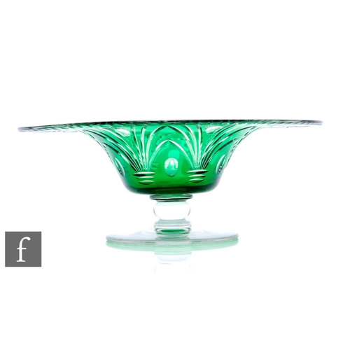 661 - Stevens & Williams - Royal Brierley - An Art Deco glass pedestal bowl, circa 1930, of circular f... 