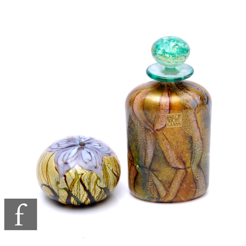 983 - Timothy and Jonathon Harris - Isle of Wight Studio Glass - A Golden Mosaic perfume bottle of compres... 