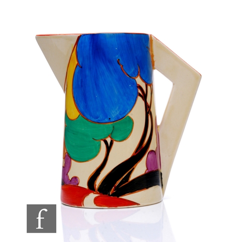 184 - Clarice Cliff - Blue Autumn - A large Conical shape jug circa 1930, hand painted with a double image... 