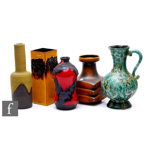 812 - Dumler & Breiden - A post war studio ware Handcraft series 32/30 vase, of bottle form, decorated... 