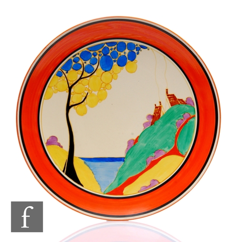 203 - Clarice Cliff - Seven Colour Secrets - A large circular plaque circa 1933, hand painted with a styli... 