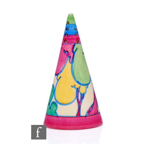 211 - Clarice Cliff - Pastel Autumn - A conical shape sugar sifter circa 1932, hand painted with a stylise... 