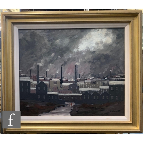 18 - GEOFFREY WOOLSEY BIRKS (1929-1993) - A Northern industrial landscape, oil on board, signed, framed, ... 