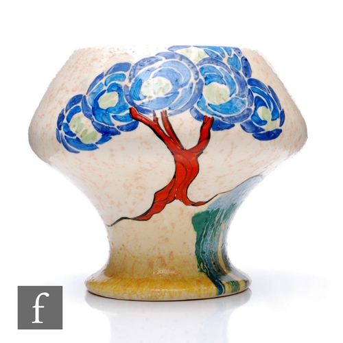 244 - Clarice Cliff - Patina Tree - A shape 341 vase circa 1932, hand decorated with a stylised tree lands... 