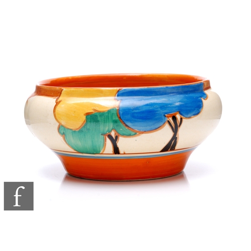 254 - Clarice Cliff - Blue Autumn - An Ivor shape bowl circa 1930, hand painted with a stylised tree and c... 