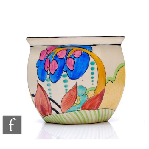 256 - Clarice Cliff - Moonlight - A Chester shape Fern pot circa 1932, hand painted with a stylised tree a... 