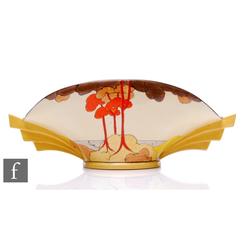 264 - Clarice Cliff - Coral Firs - A shape 450 Daffodil bowl circa 1932, hand painted with a stylised tree... 