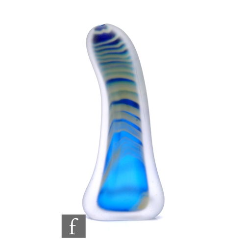 1171 - Unattributed maker - A contemporary studio glass vase of sculptural form, the tapering body with int... 