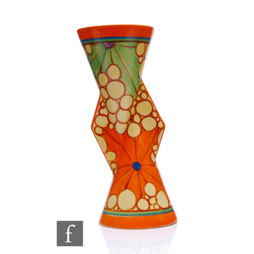 387 - Clarice Cliff - Broth - A Yo-Yo vase circa 1930, hand painted with abstract motifs in orange, green,... 