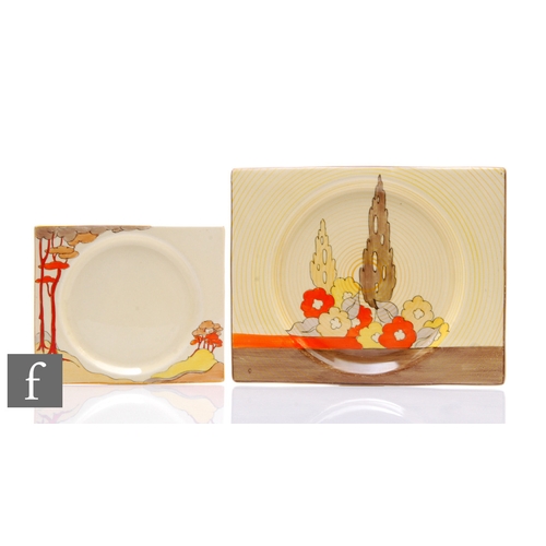 277 - Clarice Cliff - Capri (Orange) - A large Biarritz dinner plate circa 1933, hand painted with stylise... 