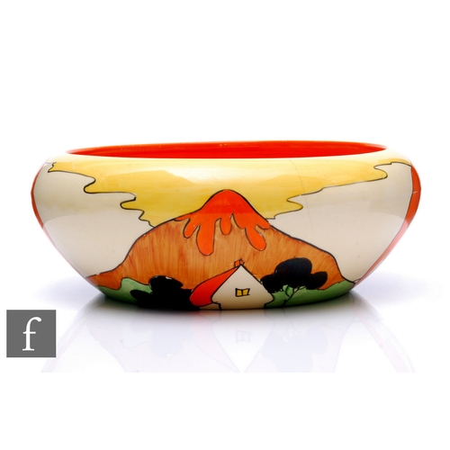 305 - Clarice Cliff - Mountain - A large shape 36 bowl circa 1931, hand painted with a stylised tree and c... 