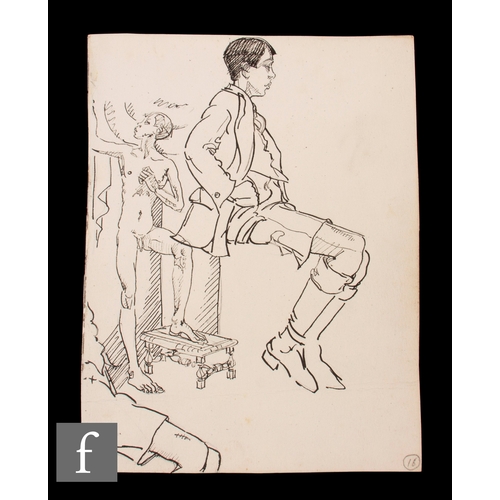 733 - Albert Wainwright (1898-1943) - A sketch book study depicting three male figurative studies in vario... 