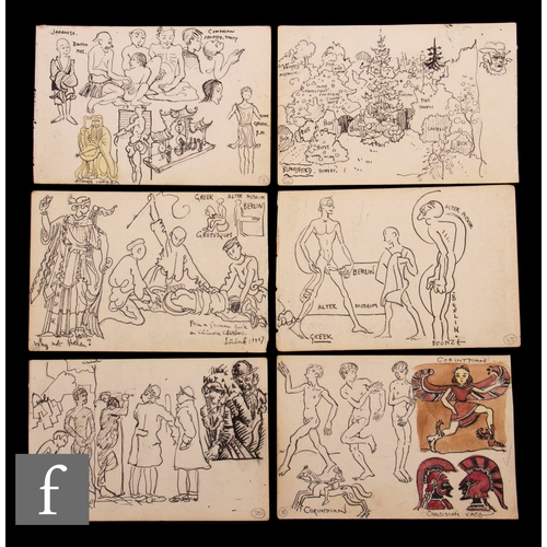 736 - Albert Wainwright (1898-1943) - Six small double sided sketch book pages depicting studies from the ... 