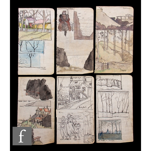 739 - Albert Wainwright (1898-1943) - Six double sided sketchbook pages depicting location studies includi... 