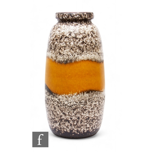 798 - Scheurich - A large West German mid Century shape 284-53 Fat Lava vase, textured oatmeal glaze borde... 