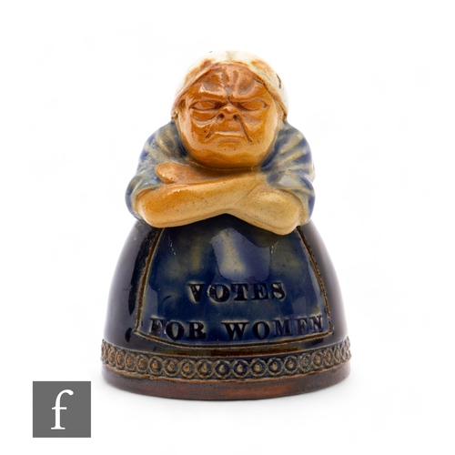 53 - Leslie Harradine - Royal Doulton - A stoneware inkwell, circa 1908, anti-suffragette memorabilia, mo... 