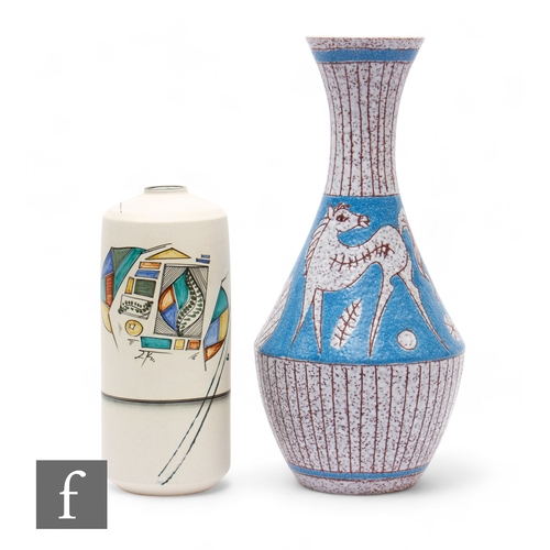 802 - Fratelli Fanciullacci - An Italian mid Century pottery vase of baluster form, incised decoration of ... 