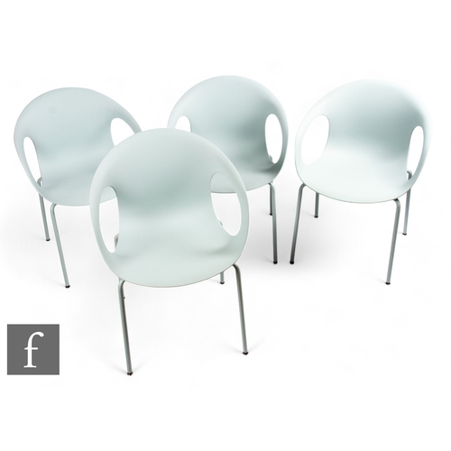 1304 - Allermuir Studio - A set of four 'Kin' dining chairs, designed by Pearson Lloyd, the plastic seat in... 