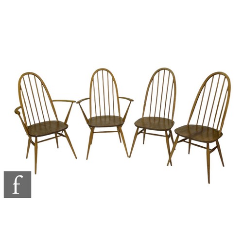 932 - Ercol - A set of four teak 'Quaker' chairs, to include two dining chairs and two dining armchairs, h... 