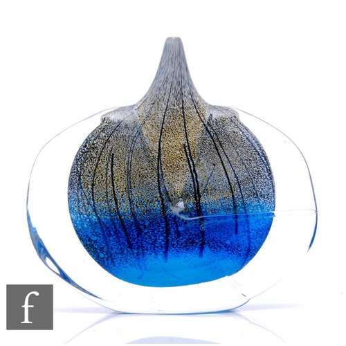 1154 - Timothy Harris - Isle of Wight - A contemporary studio cased glass fish head Golden Rain vase, opaqu... 