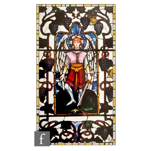 67 - Attributed to John Hardman & Co - A large late 19th to early 20th Century stained glass panel in... 