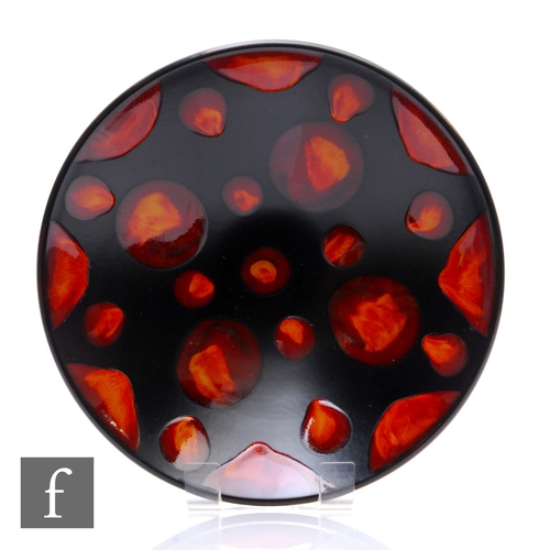 1131 - Poole Pottery - A large Galaxy pattern bowl, decorated with tonal red and orange living glaze spots ... 