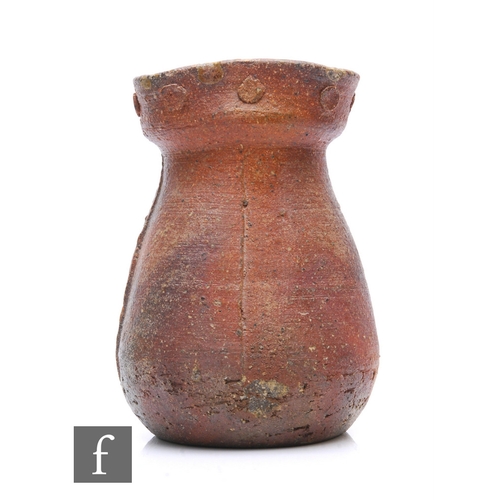 1128A - Janet Leach (1918-1997) - A St Ives Pottery stoneware vase, hand thrown ovoid form with raised organ... 