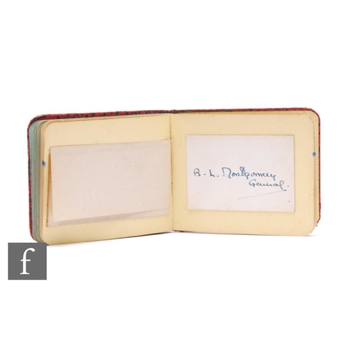 601 - A 1940s autograph album to include an original ink signature of General B.L Montgomery with a typed ... 