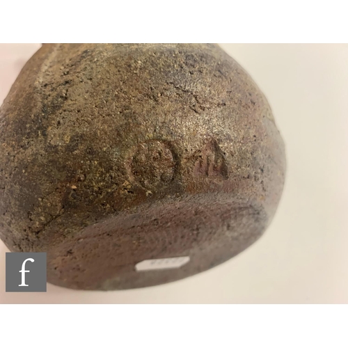 1128A - Janet Leach (1918-1997) - A St Ives Pottery stoneware vase, hand thrown ovoid form with raised organ... 