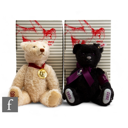 283 - Two Steiff teddy bears, 664519 The Queen Elizabeth II Memorial Bear, black mohair, limited edition 9... 